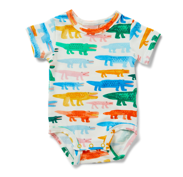 Crocodile Smile Short Sleeve Bodysuit