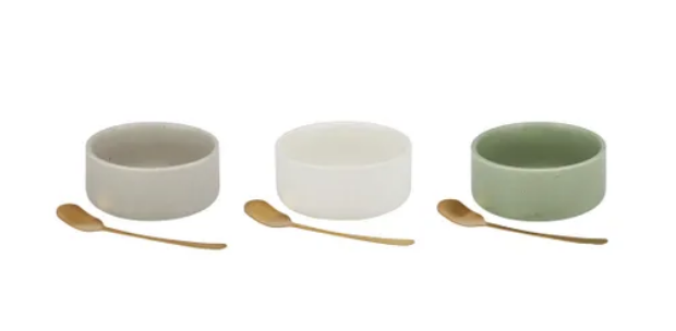 Lou Set of 2 - Ceramic Bowl with Spoon