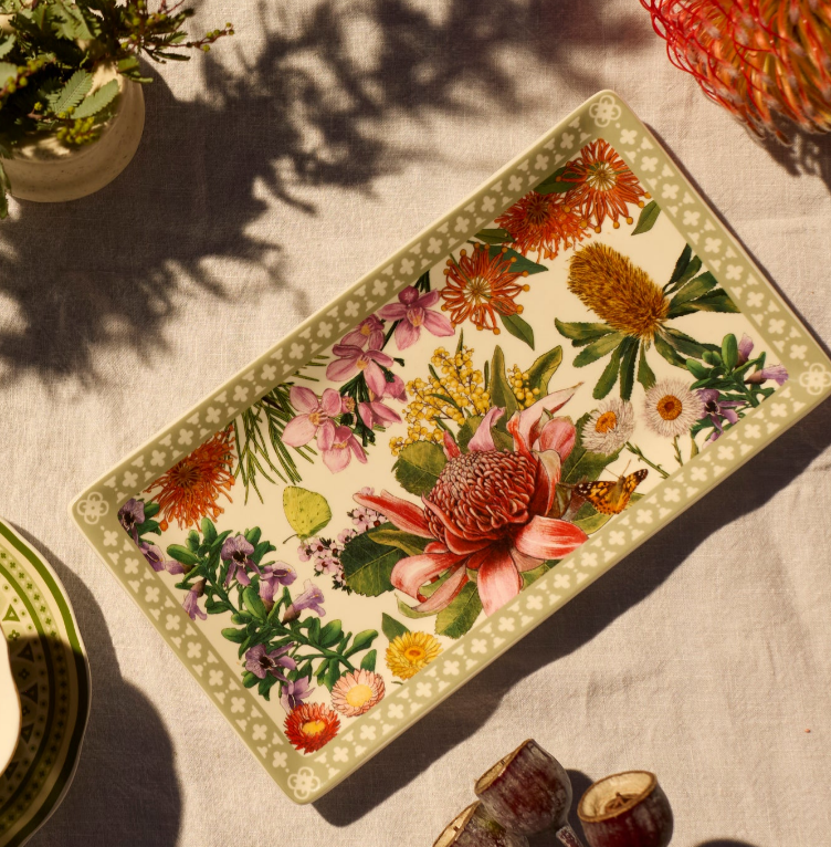 Large Ceramic Tray - Botanical Blooms