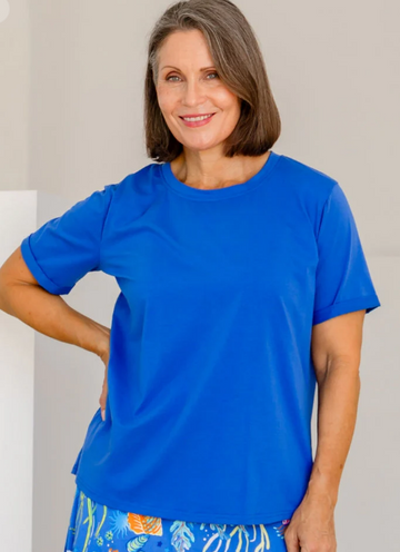 Cuff Tee - Cobalt LAST ONE Size 8