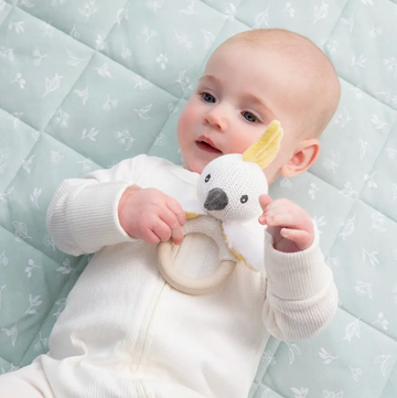 Baby Teething Ring Rattle - Cockatoo