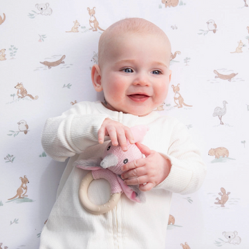 Baby Teething Ring Rattle - Galah