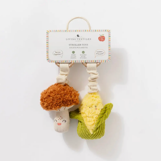Baby Stroller Toys - Mushroom & Corn 2pk