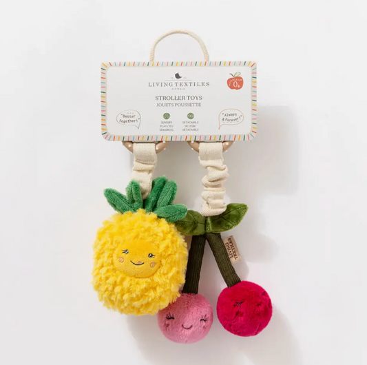 Baby Stroller Toys - Pineapple & Cherries 2pk