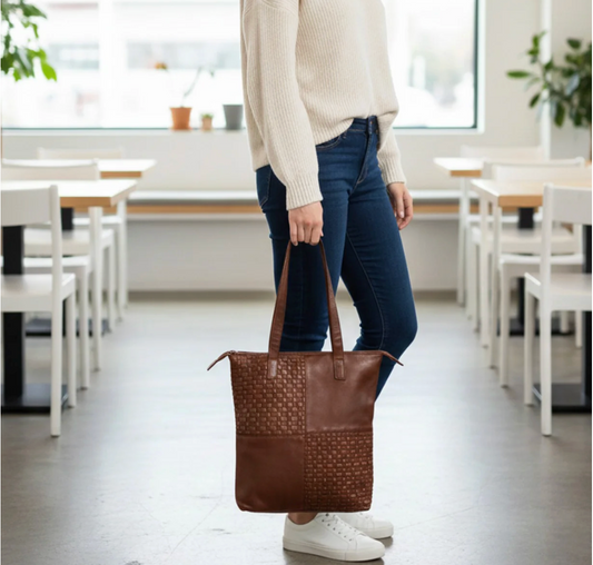 Longreach Leather Tote Bag Cognac