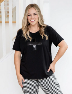 Cross Sequin Tee - 3 Colour Options