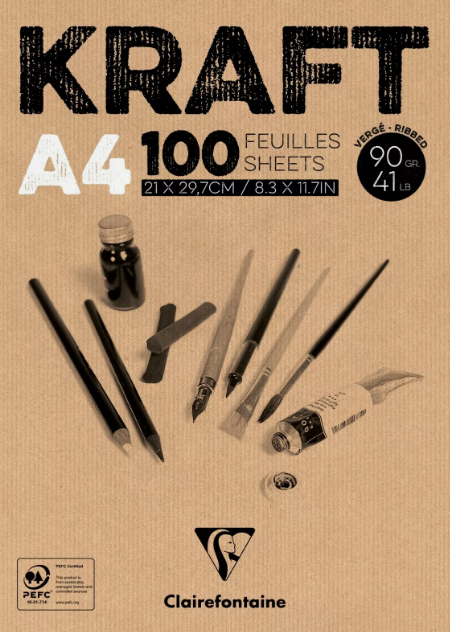 Clairefontaine Laid Kraft Paper Pad - A5 & A4