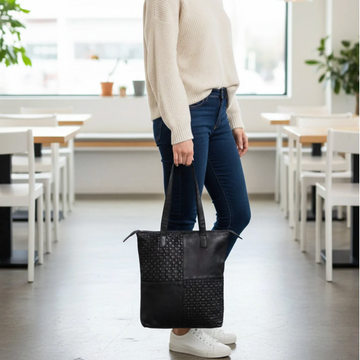 Longreach Leather Tote Bag Black