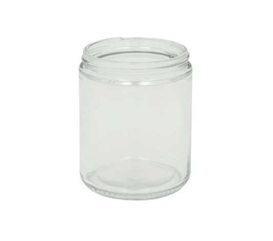 Candles Clear Jar With Lid 220g - No Label - Bulk Buy x6qty