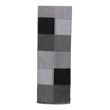 Load image into Gallery viewer, Dark Grey Multi-coloured Squares Scarf
