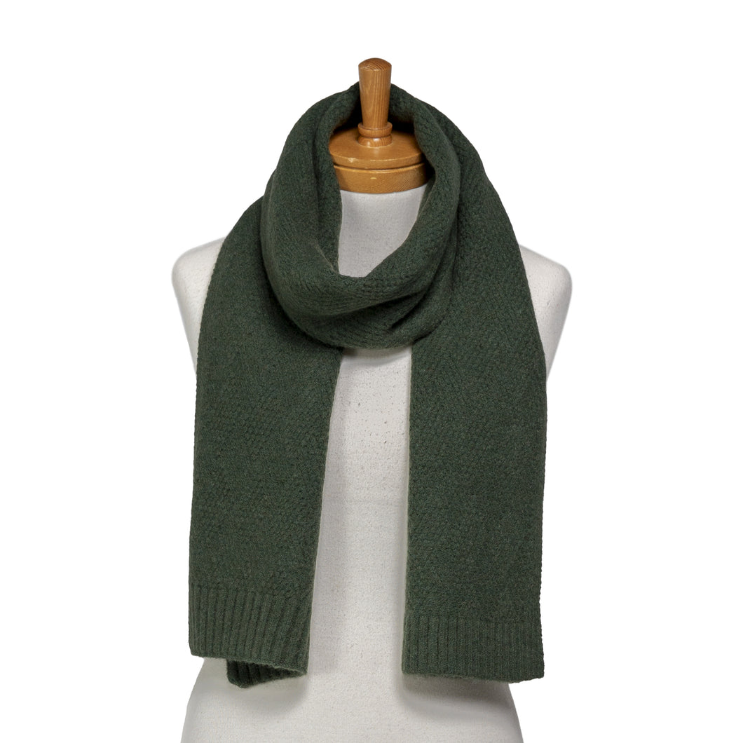 Forest Green Rib Knit Scarf