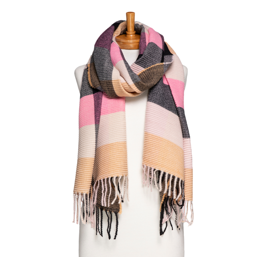 Crimped Plaid Scarf Assorted Colours