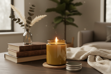 Candles Amber Jar with Lid 220g - No Label - Bulk Buy x6qty