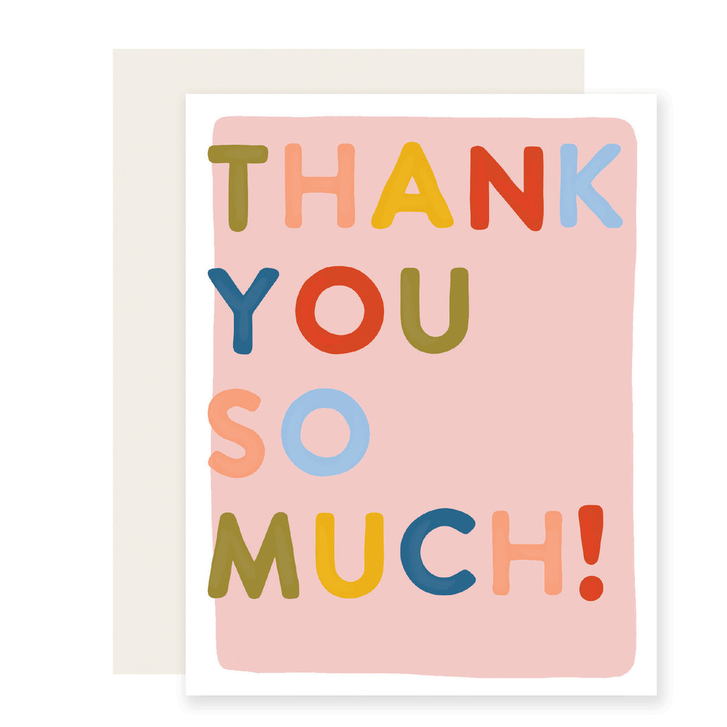 Block Letter Thank You - Greeting card