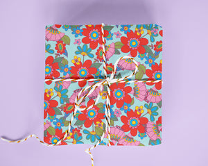 Groovy Floral Wrapping Paper - Single Sheet