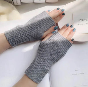 Rib Knit Fingerless Gloves - 6 Colour Options