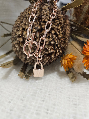 Classic Padlock Fob Bracelet Rose
