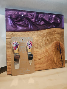 Resin Timer Serving Board & Cheese Set