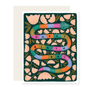 Snake Colourblock Birthday - Greeting Card