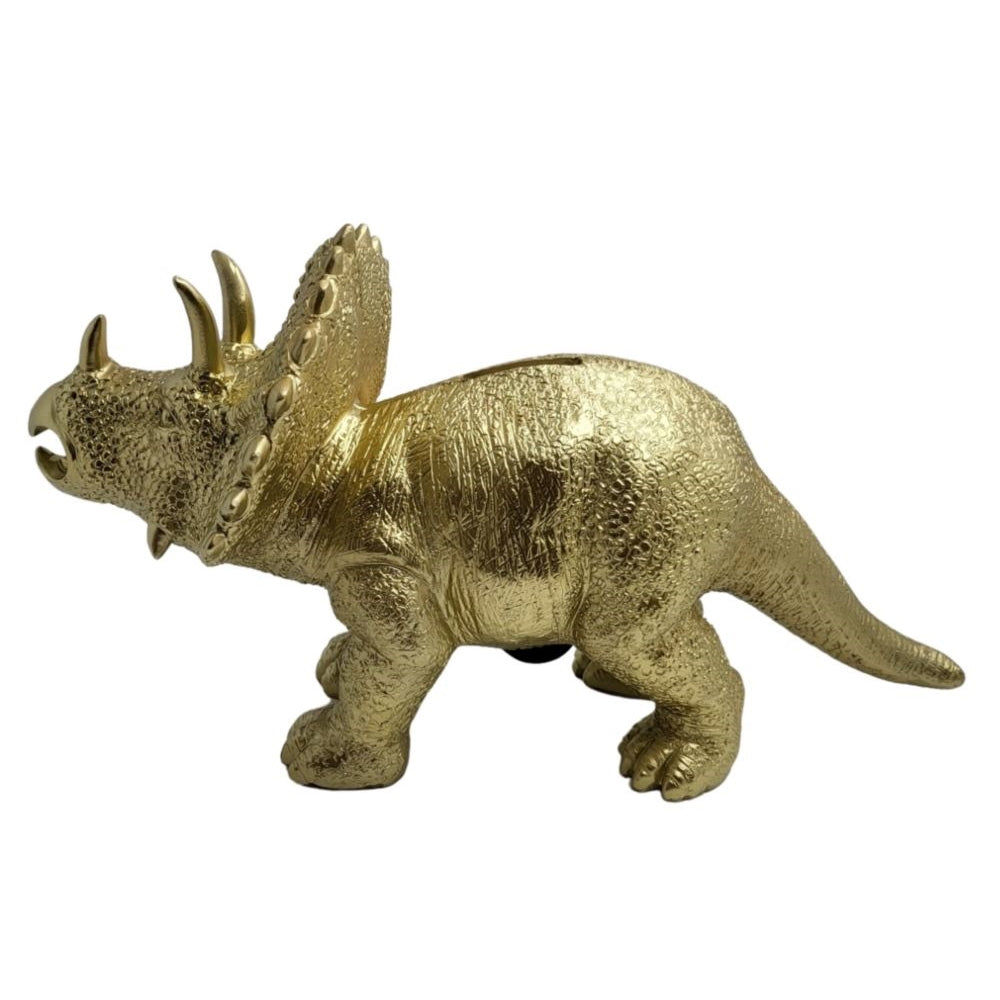 Triceratops Money Box - Gold Painted