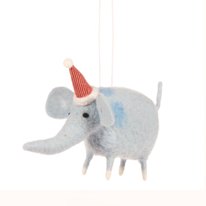 Wool Blue Elephant Tree Decoration