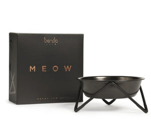 Meow Luxe Pet Bowl - Black on Black