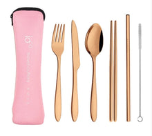 Load image into Gallery viewer, Stainless Steel Travel Cutlery Set - Assorted Colours
