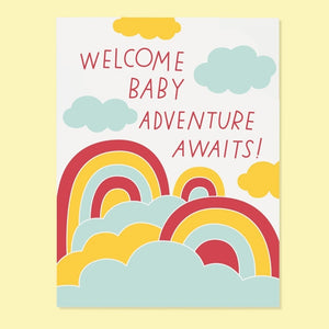 Welcome Baby Adventure Awaits - Greeting Card