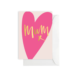 Mum Pink Heart - Card