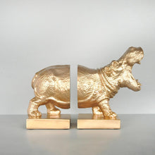 Load image into Gallery viewer, Hippo Bookends Gold
