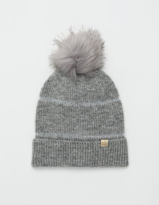 Beanie with Lurex Feature Stripe - 3 Colours