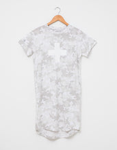 Load image into Gallery viewer, Grey White Camo Summer Tee Dress
