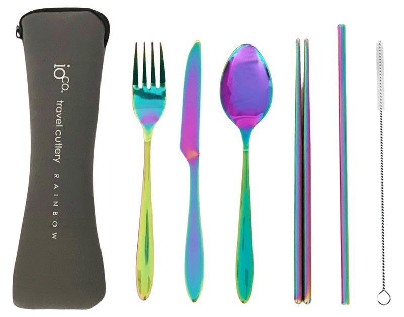 Stainless Steel Travel Cutlery Set - Assorted Colours
