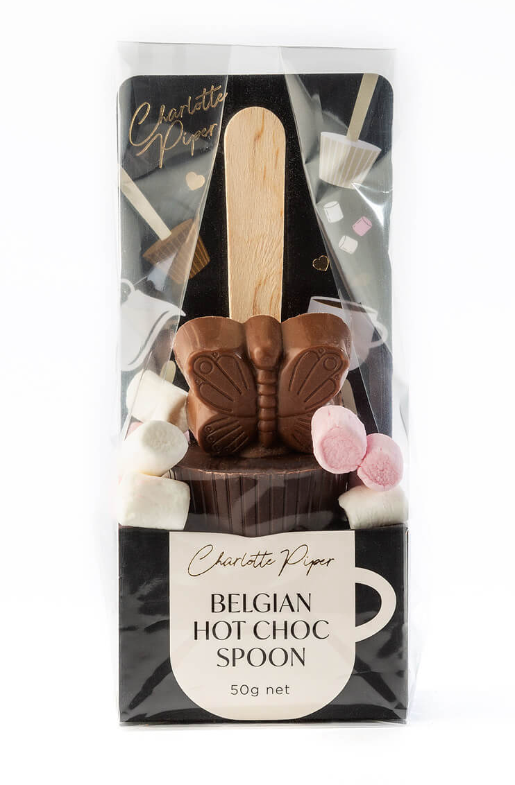 Hot Milk Chocolate Spoon with Butterfly