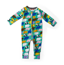 Load image into Gallery viewer, Can&#39;t Bear It Organic LS Zip Romper
