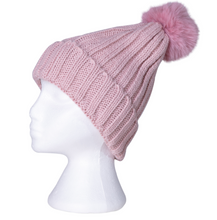 Load image into Gallery viewer, Faux Pom Pom Ribbed Beanies
