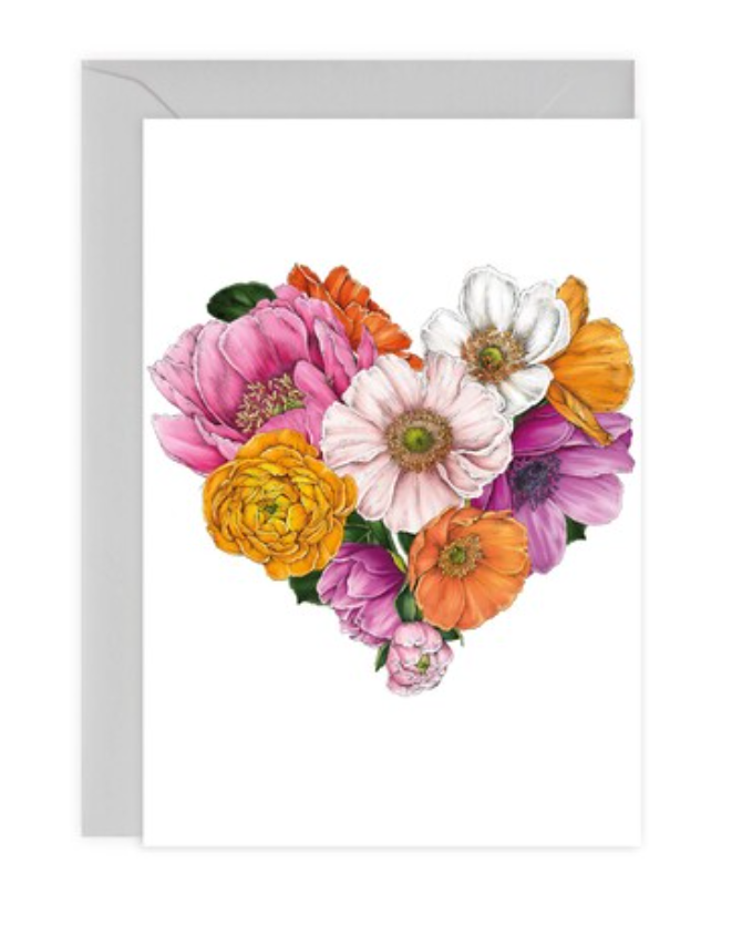 Floral Brights - Heart - Card