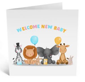 Welcome New Baby Safari - Card