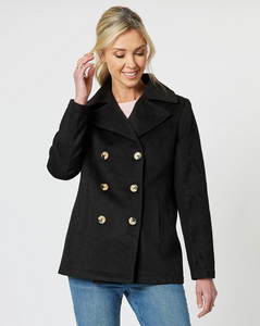 Gordon Smith London Melton Coat - Black - LAST ONE SZ 12