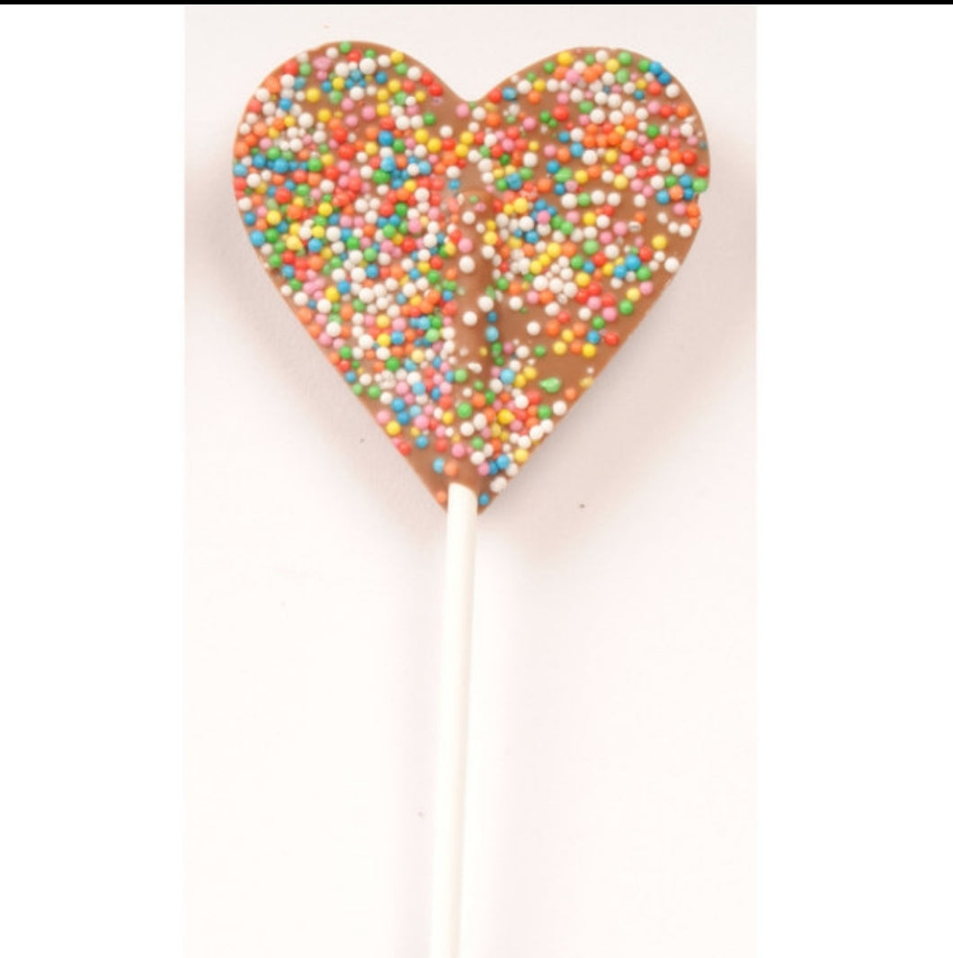 Rainbow Heart Chocolate Lollipop