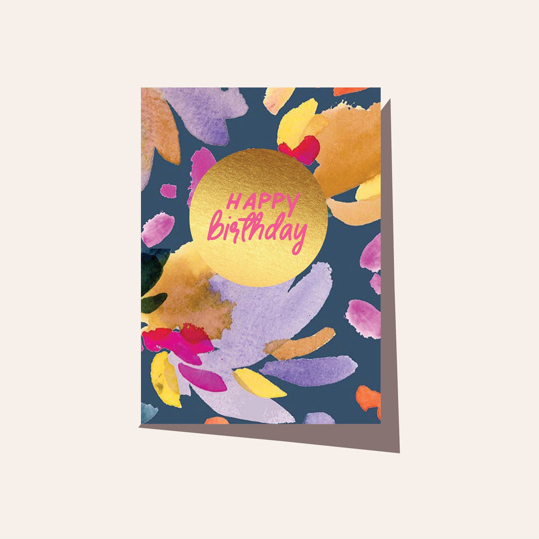 Floral Birthday Navy - Card