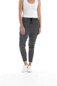 Jade Pant - Black & White Stripe
