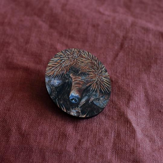 Wooden brooch sales