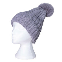 Load image into Gallery viewer, Faux Pom Pom Ribbed Beanies
