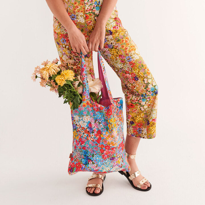 Forever Floral Linen Tote Bag
