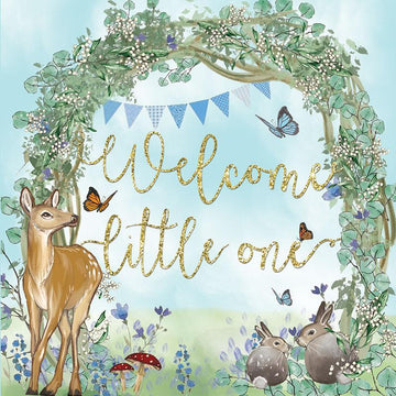 Greeting Card Welcome Baby Blue