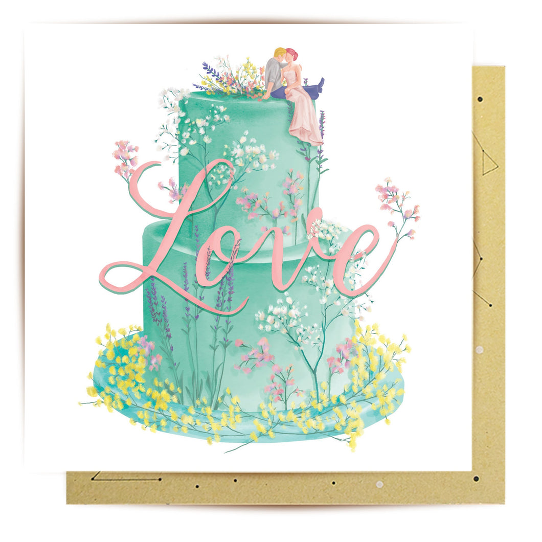 Greeting Card Wedding Cake Love