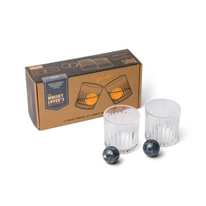 Gentleman's Hardware Whiskey Tumbler Glasses & Ice Stones Set